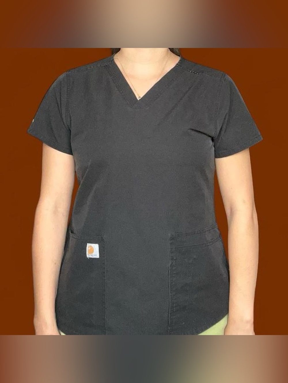 Carhartt Black V-Neck Short Sleeve Scrub Top